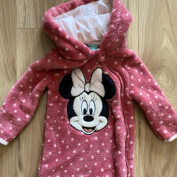 Disney Baby Zip Up Minnie Mouse Footed Onsie Size 0/3 Months - Picture 16 of 16